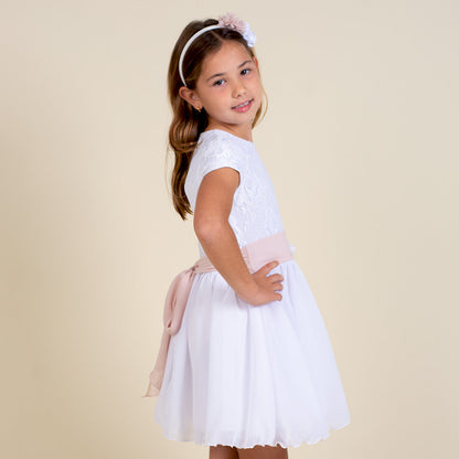 Vestido Fiesta Niña Blanco Narciso