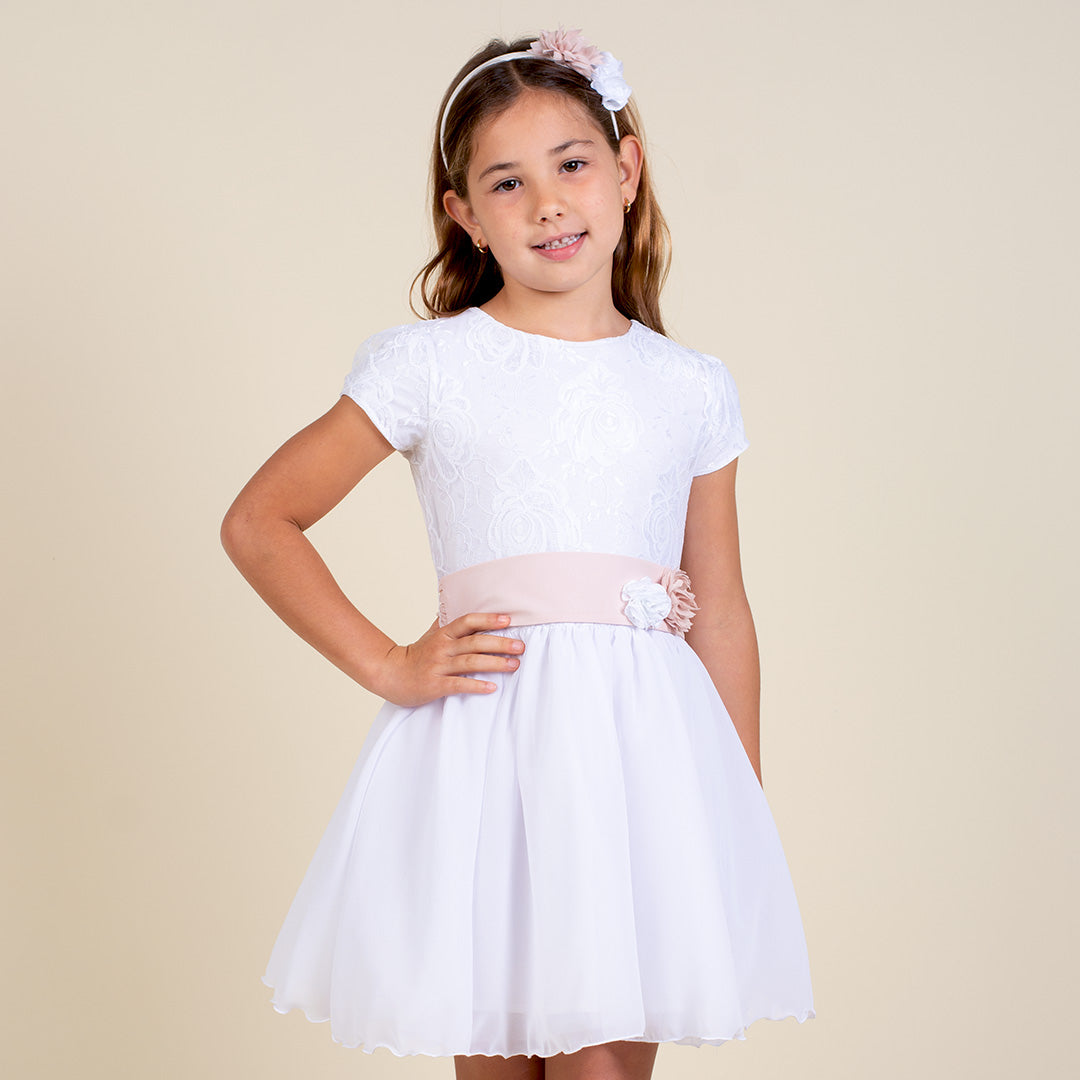 Vestido Fiesta Niña Blanco Narciso