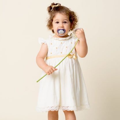 Vestido Bebé Niña Bordado Panal