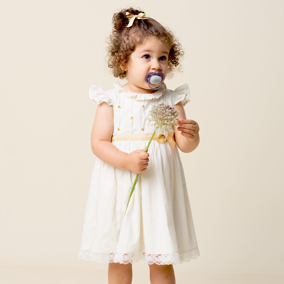Vestido Bebé Niña Bordado Panal