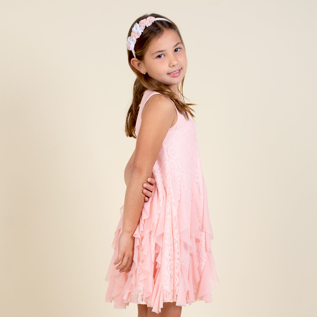 Vestido Fiesta Niña Rosado Romance