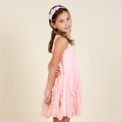 Vestido Fiesta Niña Rosado Romance