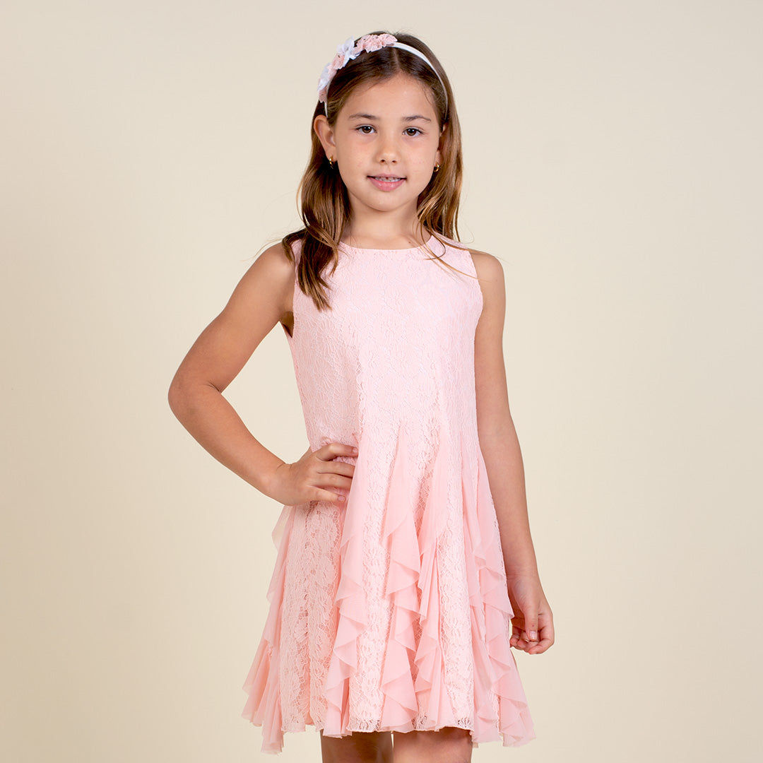 Vestido Fiesta Niña Rosado Romance