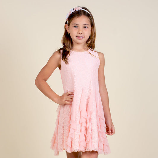 Vestido Fiesta Niña Rosado Romance