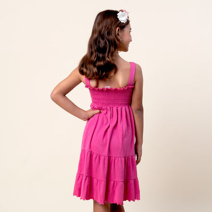 Vestido Niña Elasticado 100% Algodón Tulipán