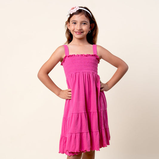 Vestido Niña Elasticado 100% Algodón Tulipán